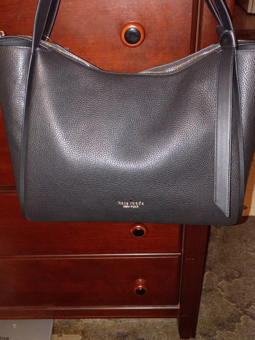Kate Spade Knot Pebbled Leather Shoulder Bag In Black